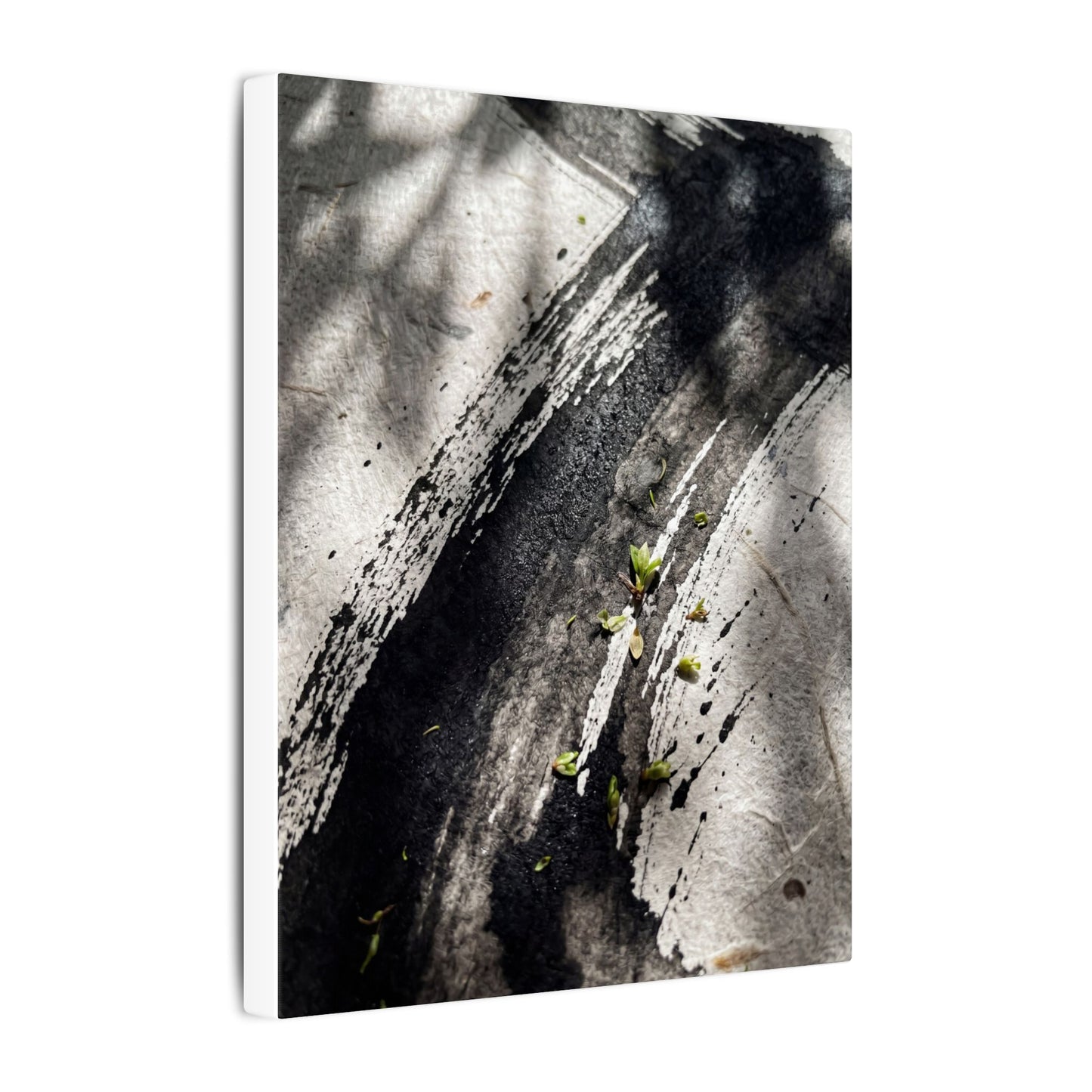 Ink Brushstroke Canvas Art | Spring Dark Japandi Moody Minimal Art