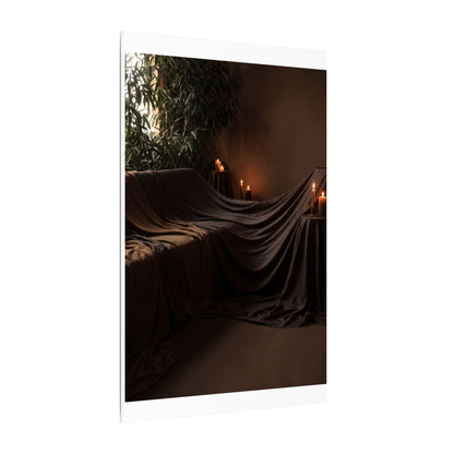 Candlelight Silk Drape Canvas Art - Dark Japandi Ma