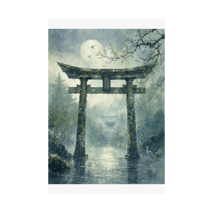 Datsuzoku Torii Gate Wall Art Print - Japandi Watercolor