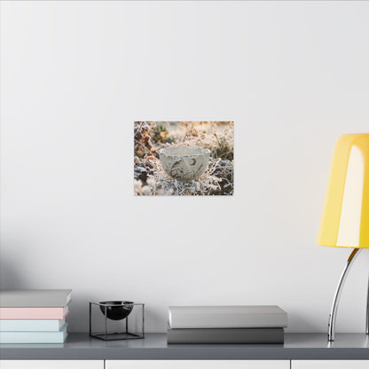 Japandi Ceramic Bowl in Golden Hour | Japanese Pattern Canvas Art