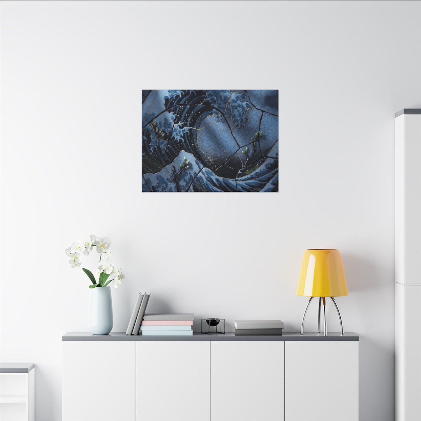 Ocean Wave Spring Canvas Art | Kintsugi Artful Design
