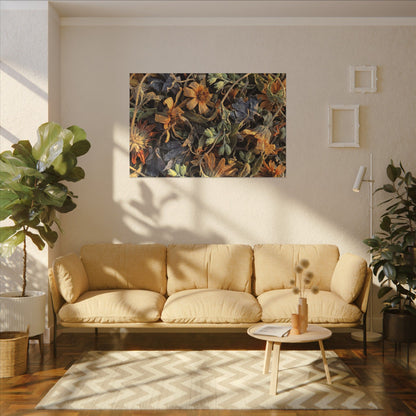 Spring Dried Flowers Japanese Pattern Canvas Art | Warm Decor