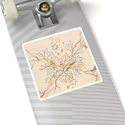 Shadow Play Sticker | Autumn Japandi Minimal Line Art