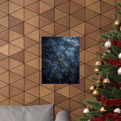 Shibui Cracked Earth Wall Art Print - Kintsugi Broken Beauty
