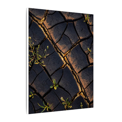 Kintsugi Cracked Earth in Golden Hour | Gold Vein Canvas Art
