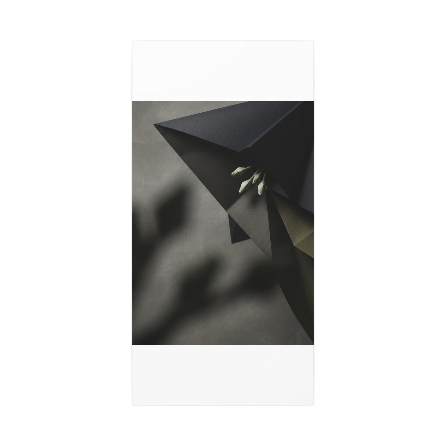 Paper Fold Moody Minimal Canvas Art | Luxurious Dark Japandi Art