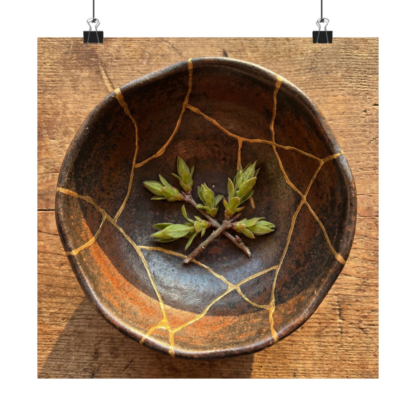 Golden Hour Ceramic Bowl Wall Art Print - Kintsugi Datsuzoku Art Print