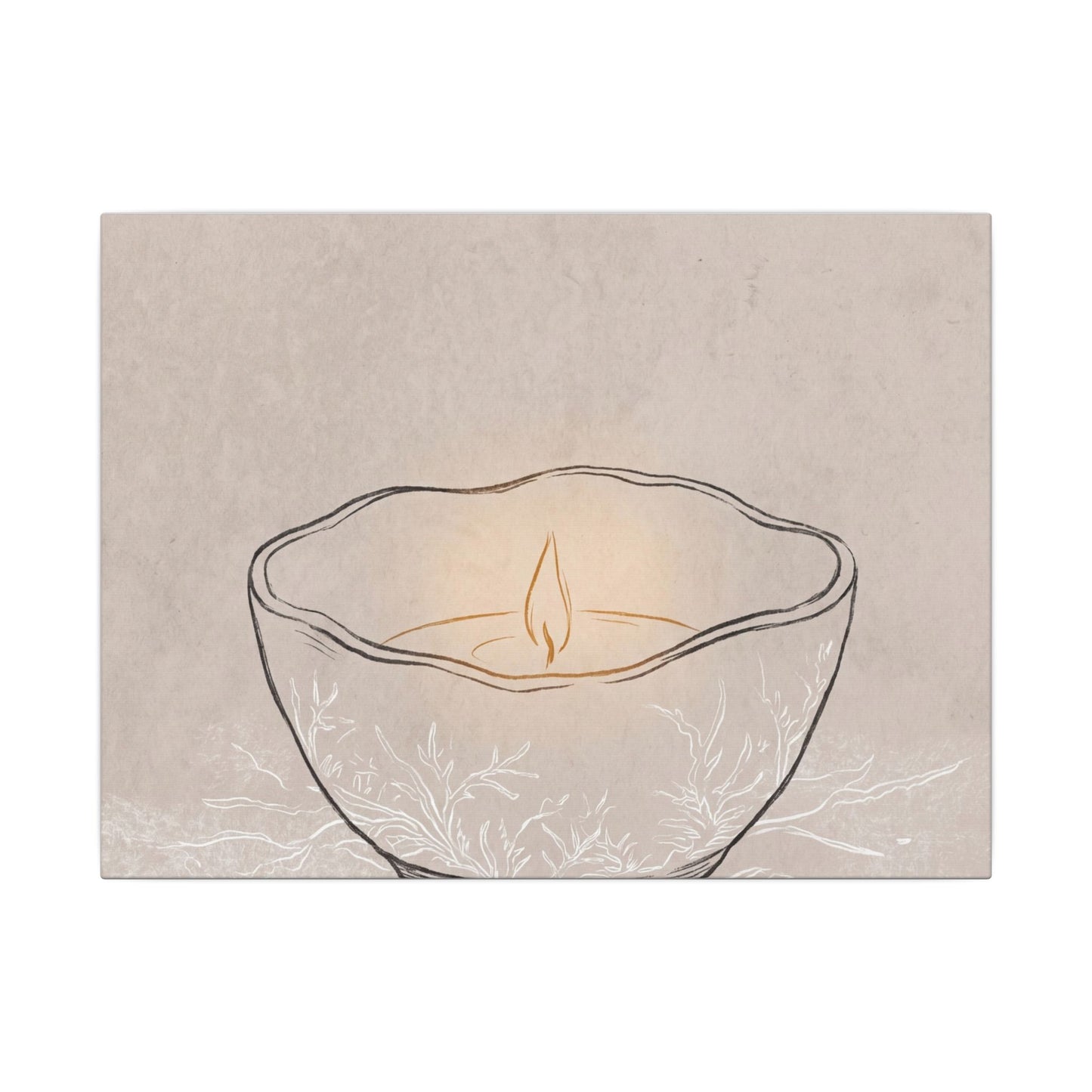 Ceramic Bowl Minimal Line Canvas Art | Neutral Japandi Art Art Print