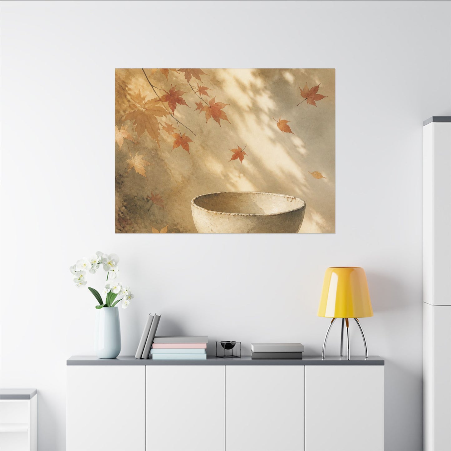 Japandi Ceramic Bowl in Dappled | Watercolor Canvas Art