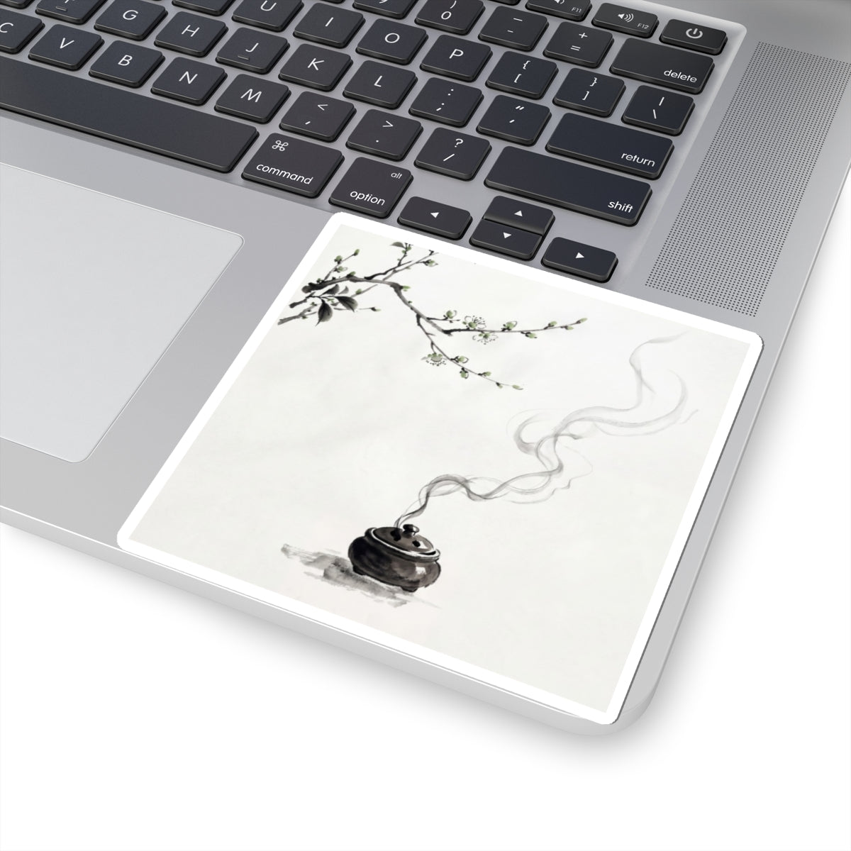 Ma Incense Smoke Sticker - Zen Sumi E