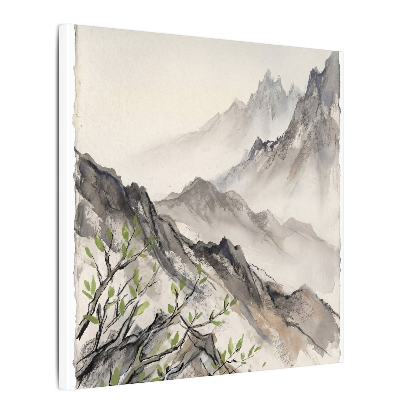 Spring Mountain Mist Texture Canvas Art | Warm Decor