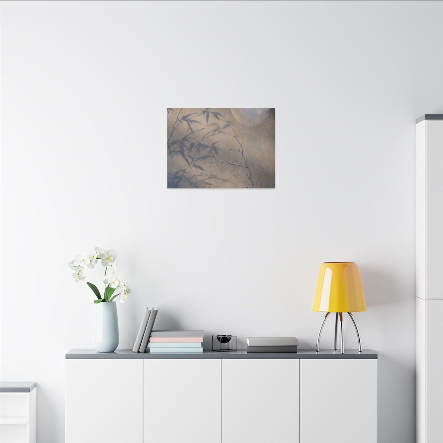 Shadow Play Canvas Art | Winter Japandi Japanese Pattern Art