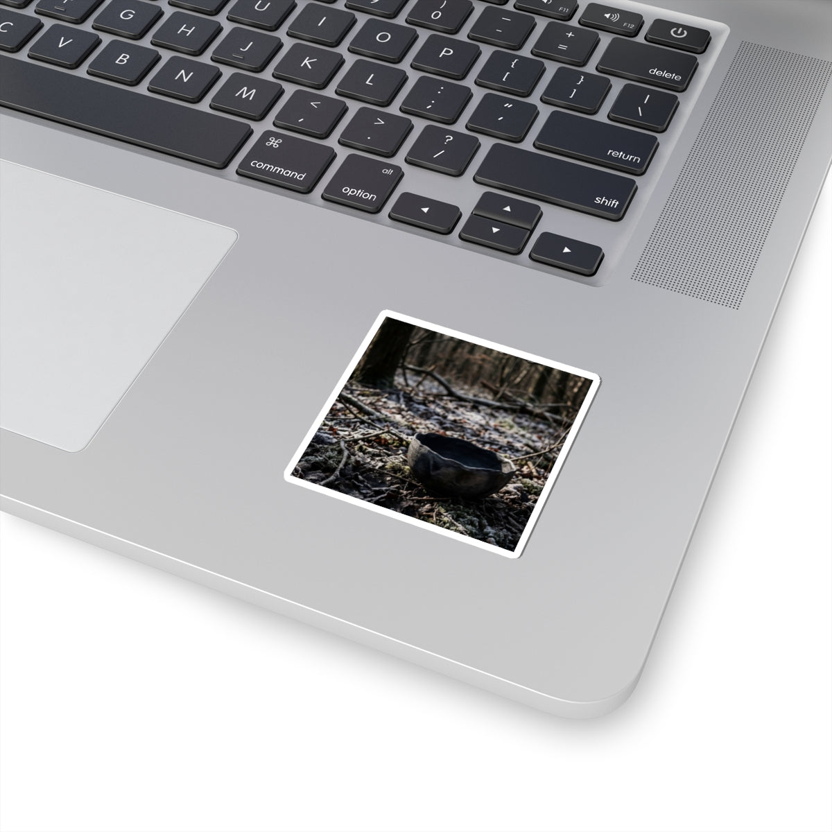 Ceramic Bowl Shadow Zen Sticker | Atmospheric Dark Japandi Art