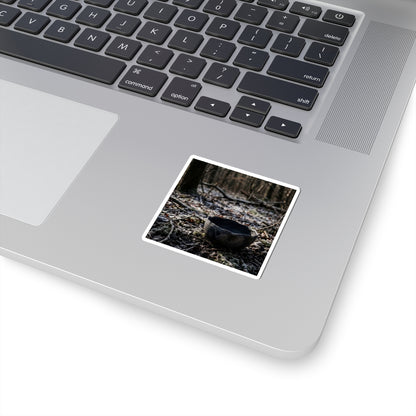 Ceramic Bowl Shadow Zen Sticker | Atmospheric Dark Japandi Art
