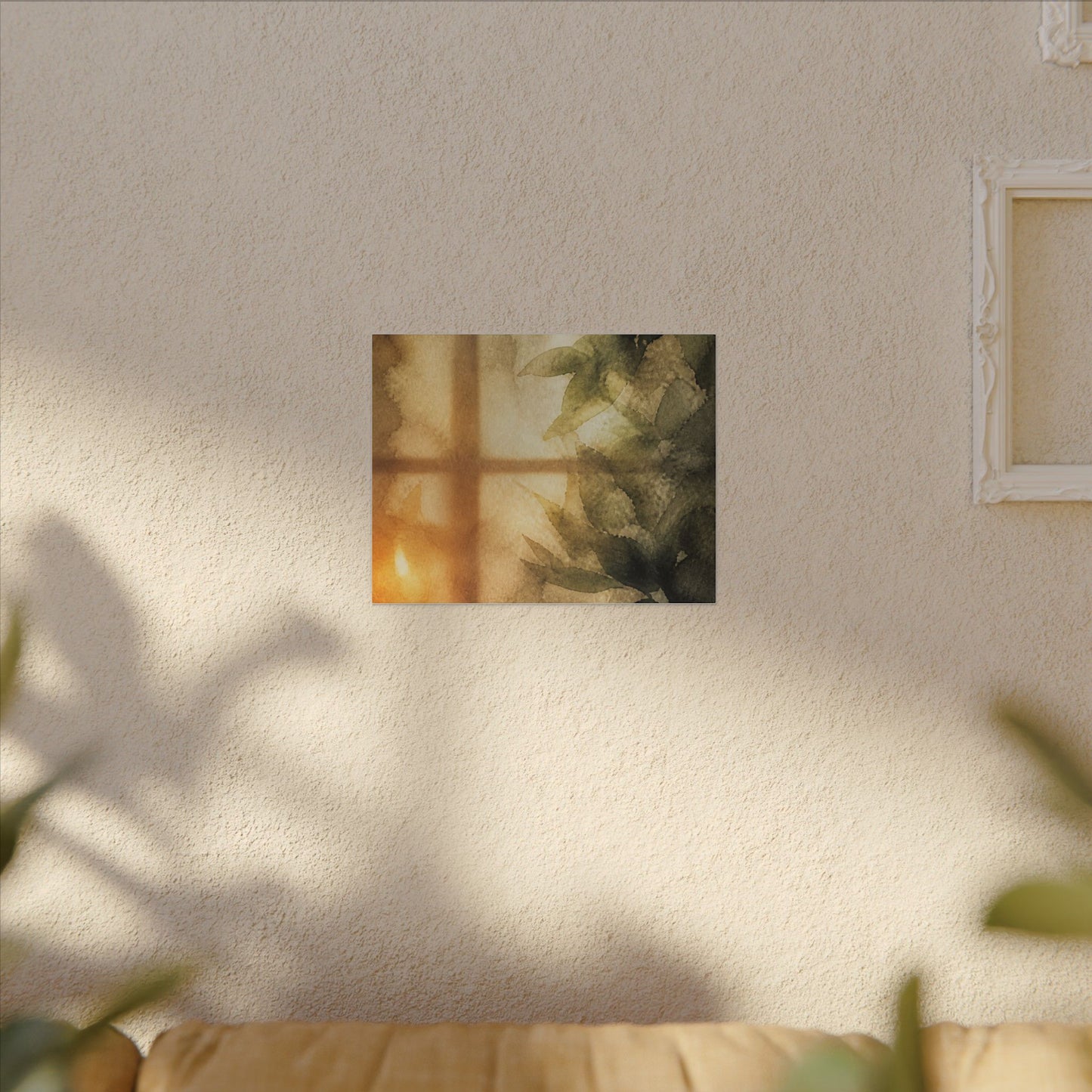Cozy Shoji Screen Canvas Art - Watercolor Japandi