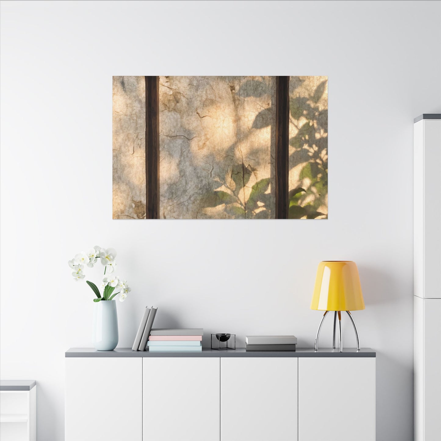 Golden Hour Shoji Screen Canvas Art - Japandi Mono No Aware