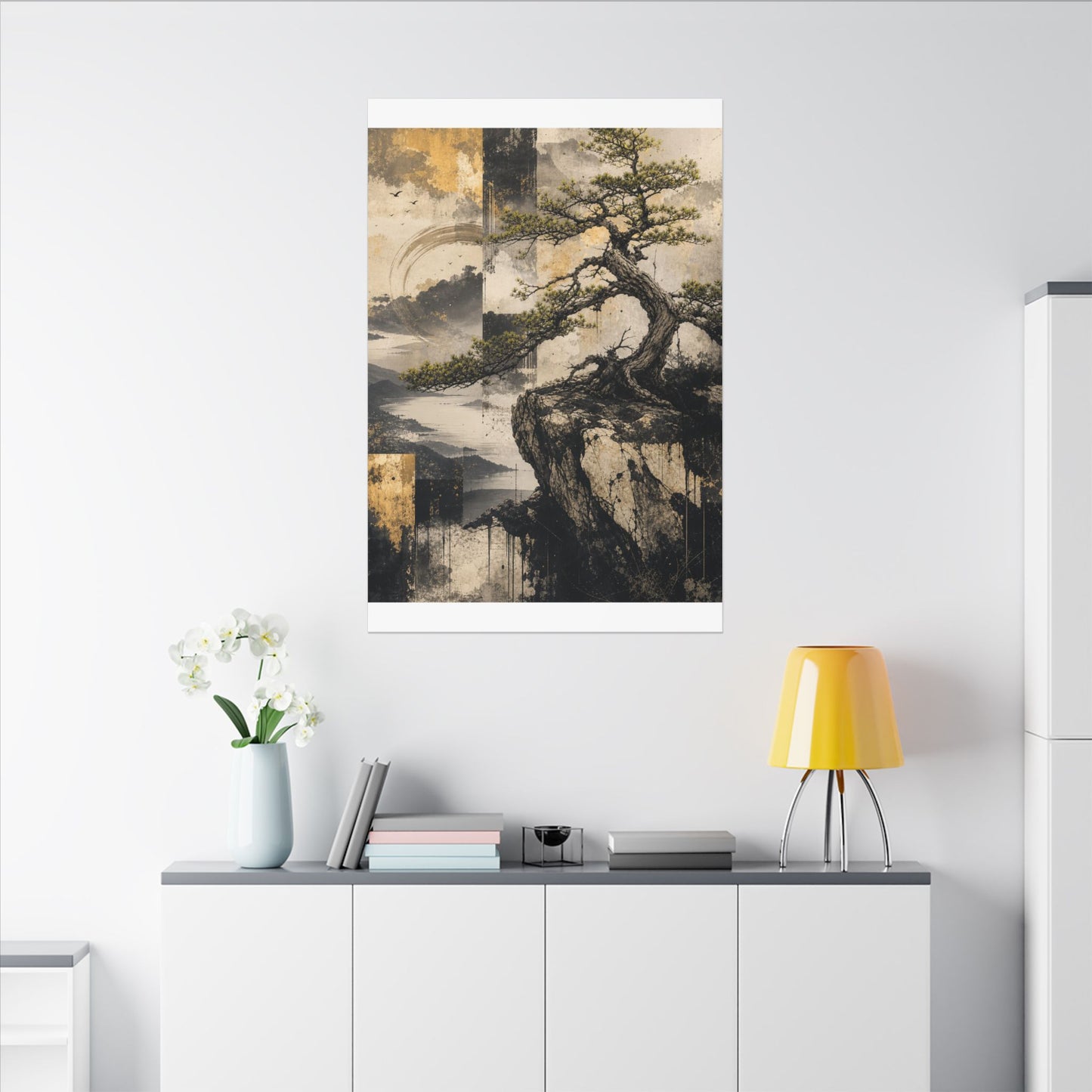 Golden Hour Pine Tree Canvas Art - Japandi Datsuzoku