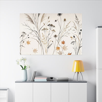 Dawn Dried Flowers Canvas Art - Japandi Kanso