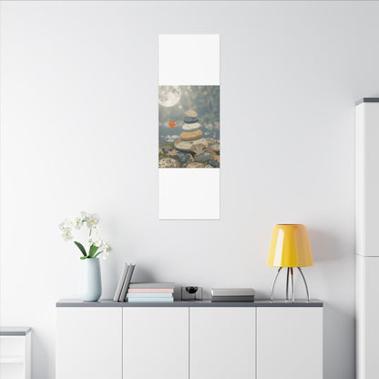 Warm River Stones Canvas Art - Japanese Pattern Japandi