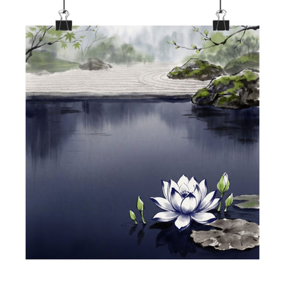 Lotus Flower Spring Wall Art Print | Zen Calm Design
