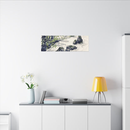 Dappled Rock Garden Canvas Art - Zen Mono No Aware