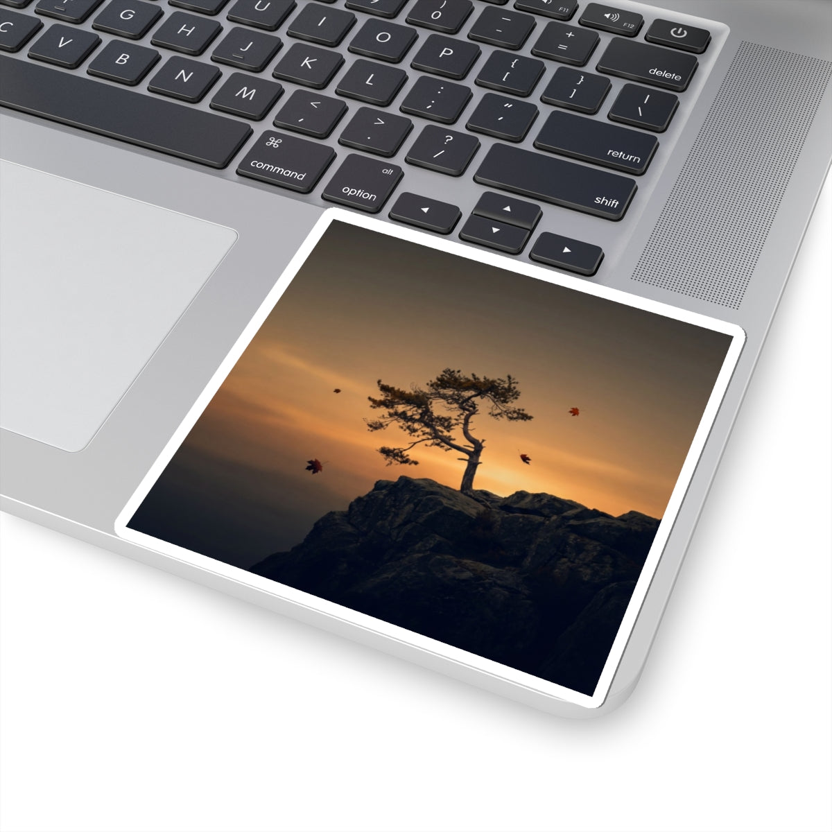 Ma Pine Tree Sticker - Dark Japandi Moody Minimal Art Print
