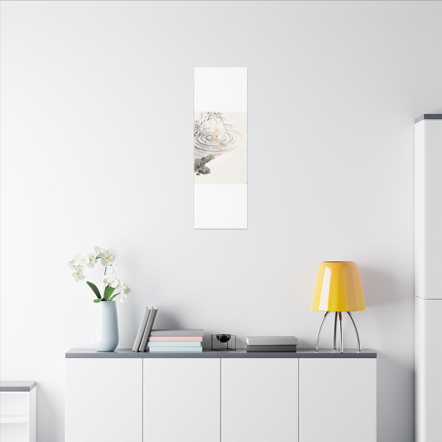 Water Ripple Sumi E Canvas Art | Tranquil Zen Art