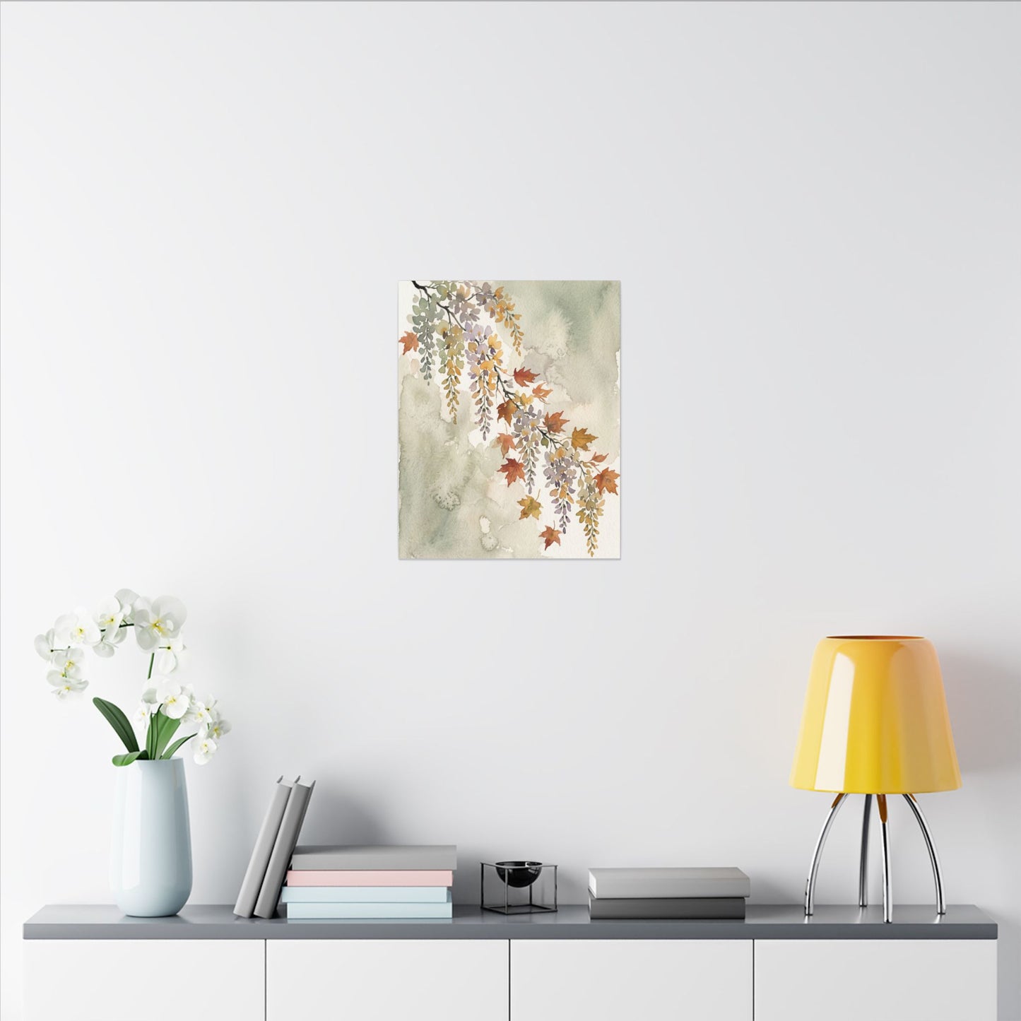 Ma Wisteria Canvas Art - Japandi Watercolor