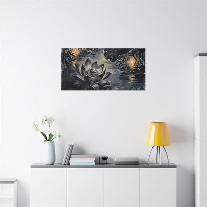 Fukinsei Lotus Flower Canvas Art - Zen Sumi E