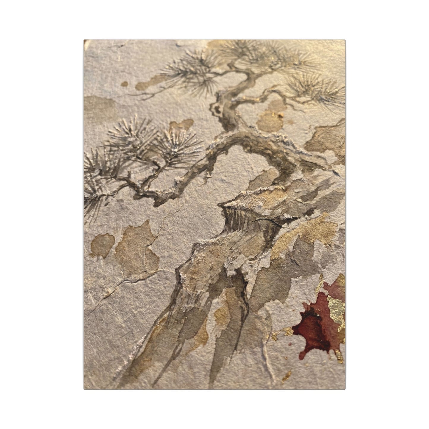 Pine Tree Canvas Art | Winter Japandi Japanese Pattern Art