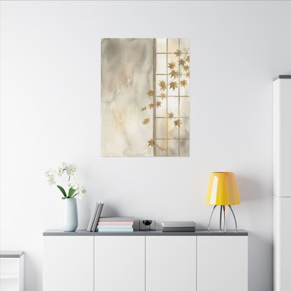 Warm Shoji Screen Canvas Art - Watercolor Japandi