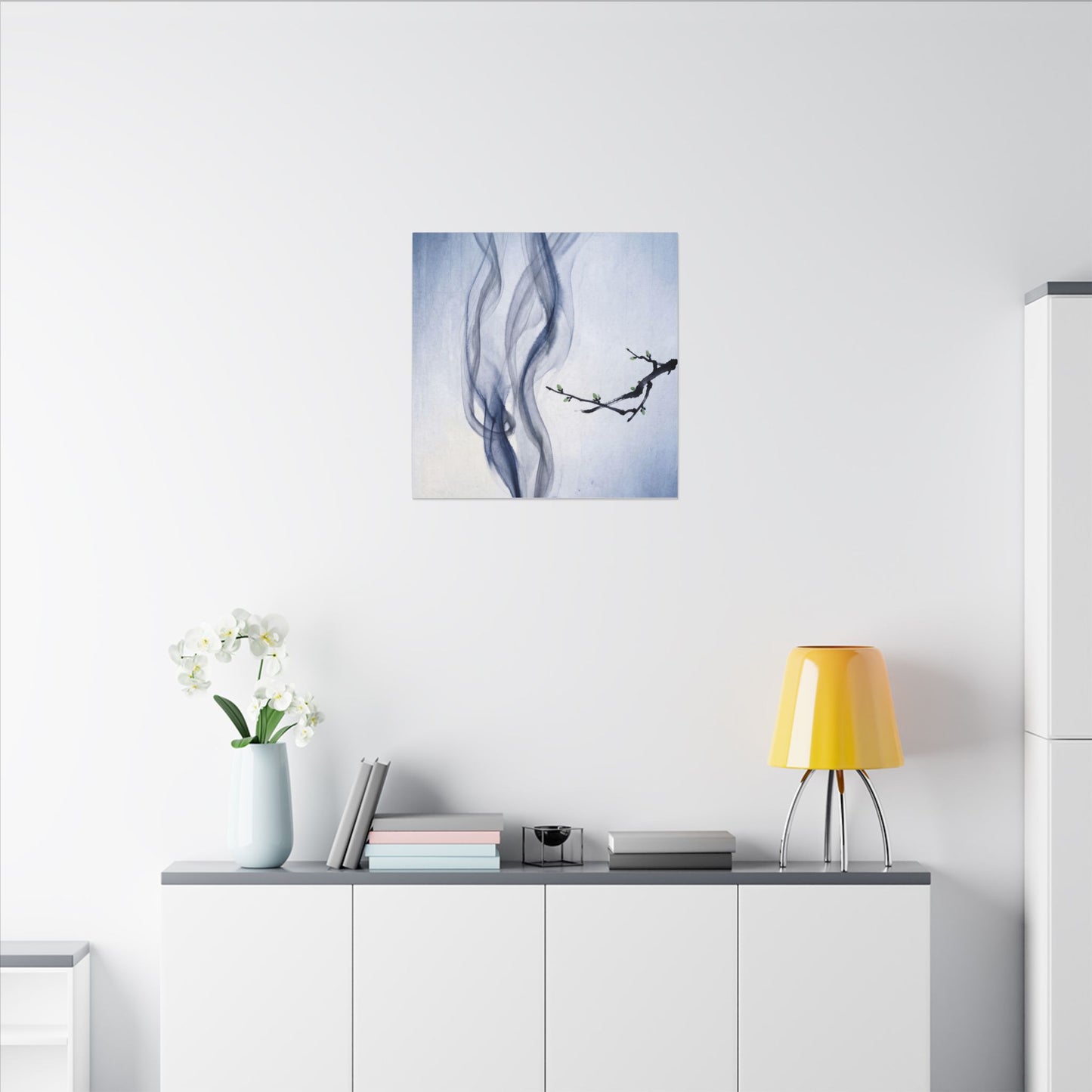 Incense Smoke Spring Canvas Art | Zen Tranquil Design