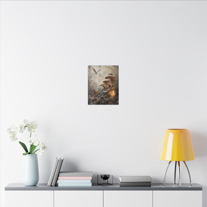 Wild Mushrooms Texture Canvas Art | Elegant Japandi Art