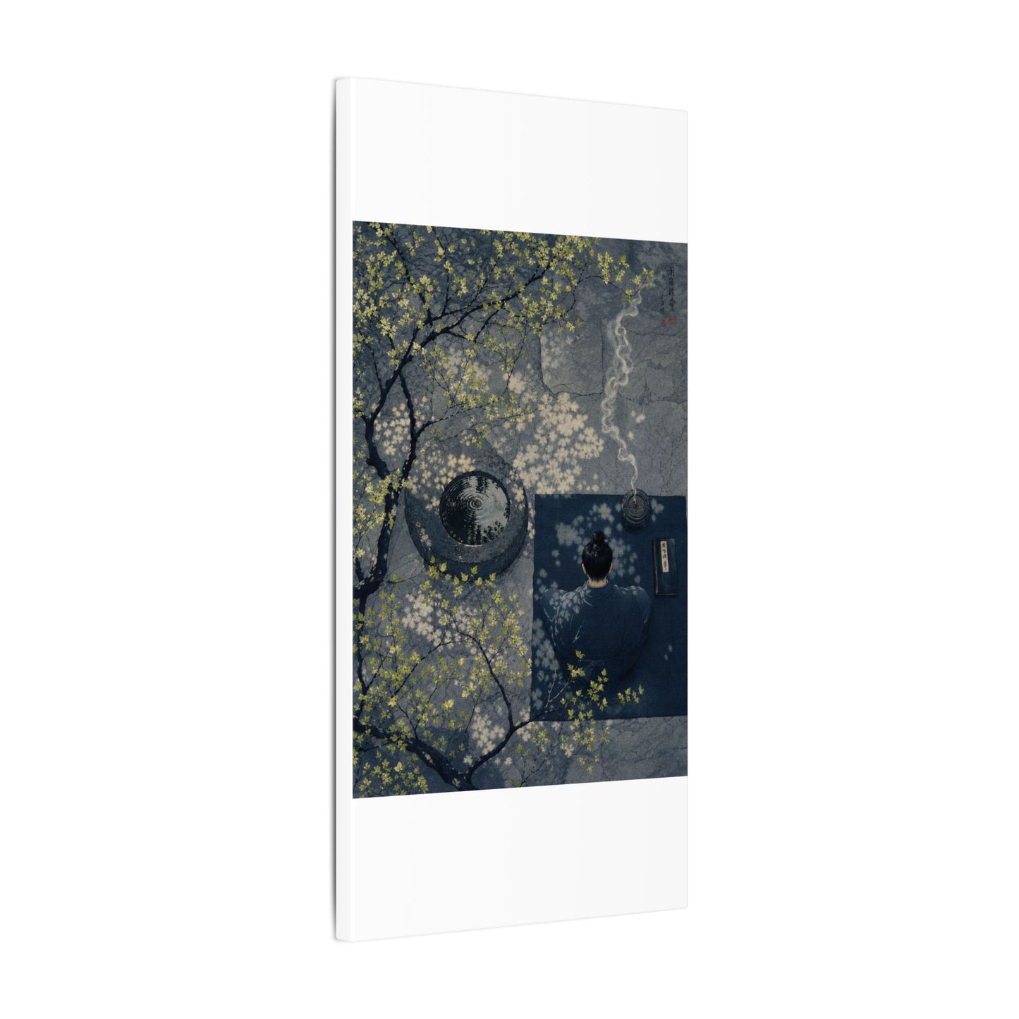 Spring Incense Smoke Ukiyo E Inspired Canvas Art | Tranquil Decor