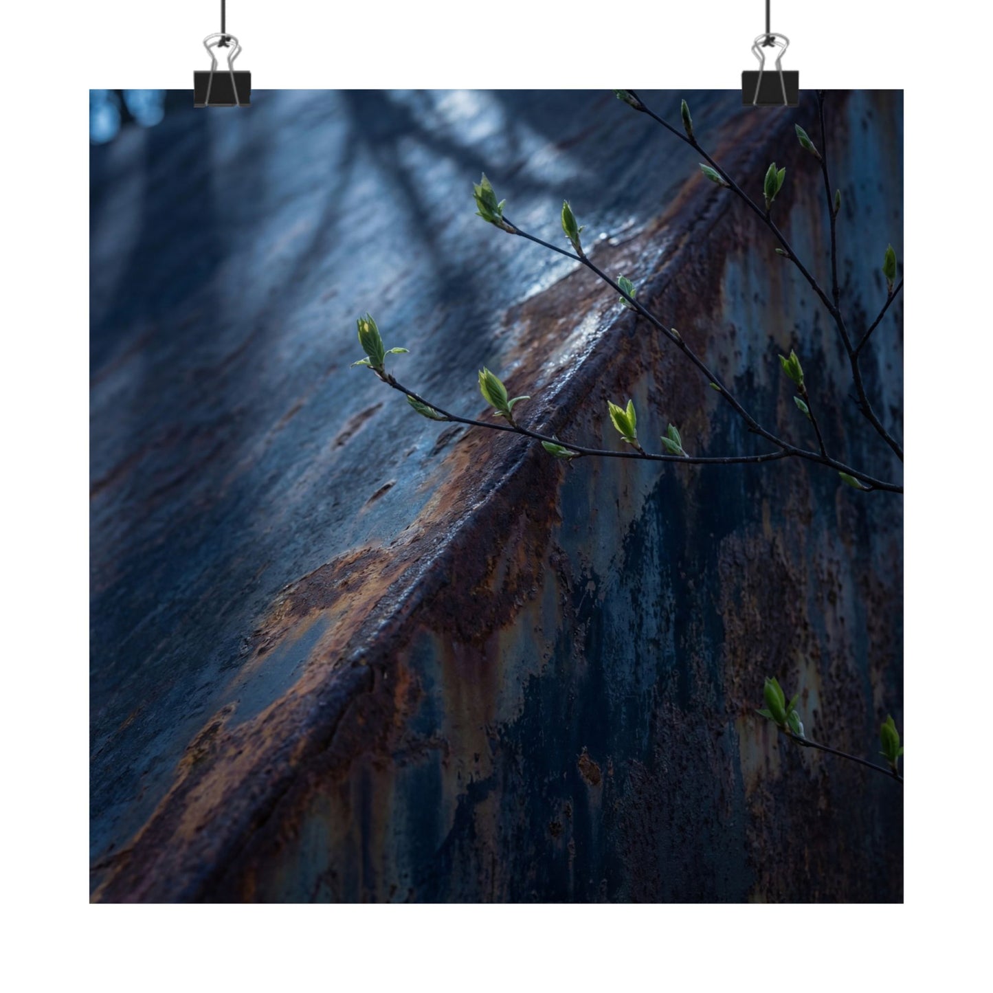 Moonlight Rust Patina Wall Art Print - Dark Japandi Fukinsei Art Print