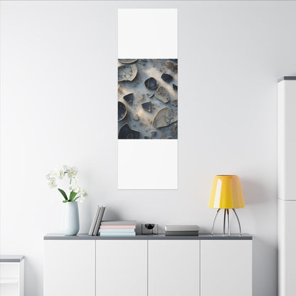 Broken Pottery Canvas Art | Winter Kintsugi Gold Vein Art
