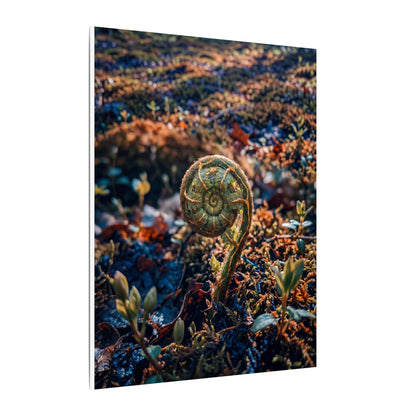Kintsugi Fern Unfurling in Dappled | Gold Vein Canvas Art