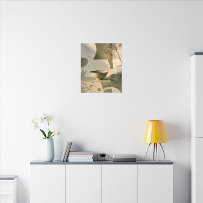 Warm Ceramic Bowl Canvas Art - Minimal Line Japandi