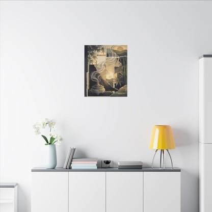 Tranquil Incense Smoke Canvas Art - Ukiyo E Inspired Zen