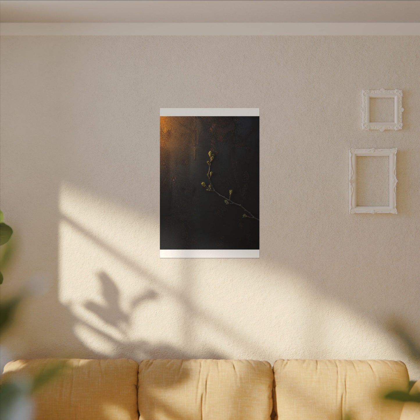 Dark Japandi Rust Patina in Golden Hour | Moody Minimal Canvas Art