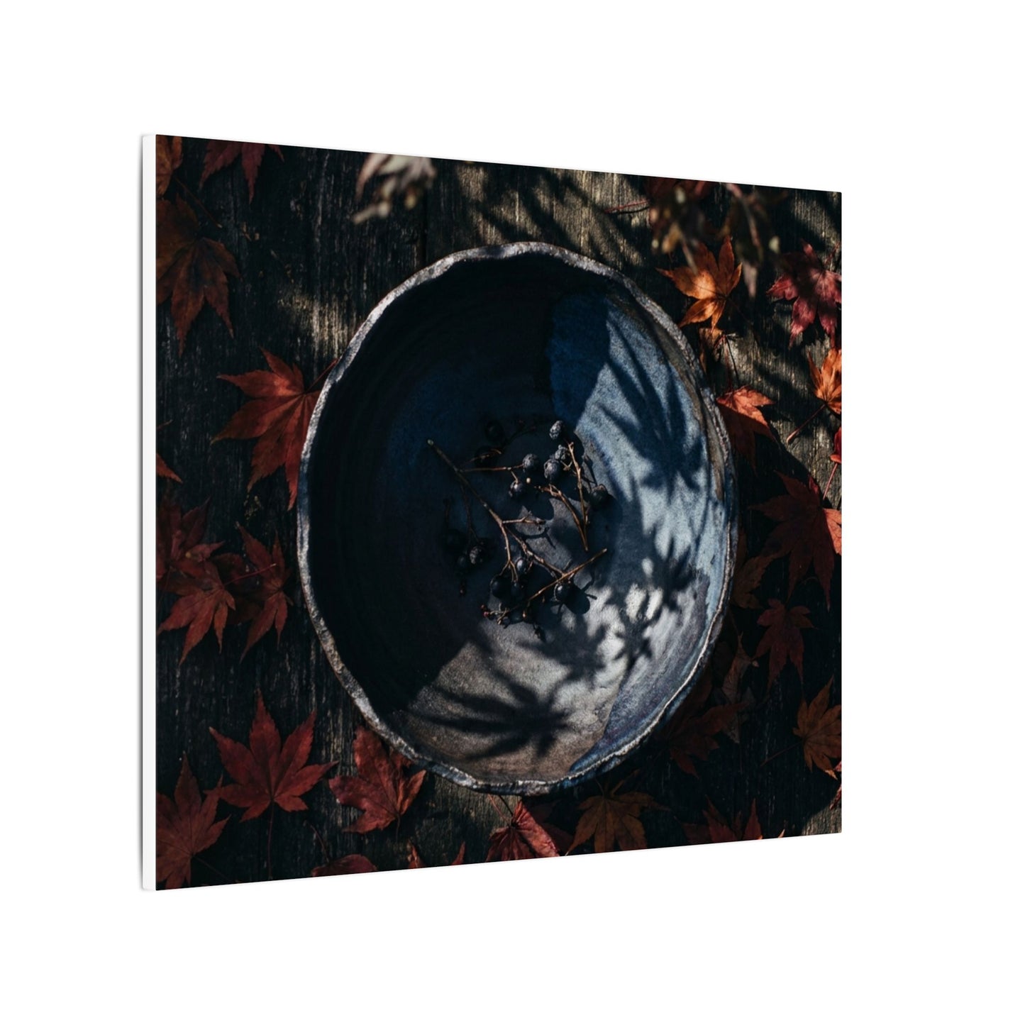 Autumn Ceramic Bowl Shadow Zen Canvas Art | Bold Decor