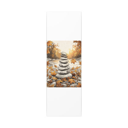 Earthy River Stones Canvas Art - Minimal Line Japandi