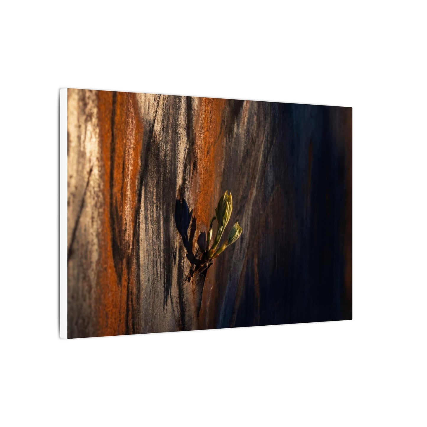Rust Patina Charcoal Ink Canvas Art | Moody Dark Japandi Art