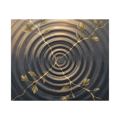 Kanso Water Ripple Canvas Art - Kintsugi Gold Vein