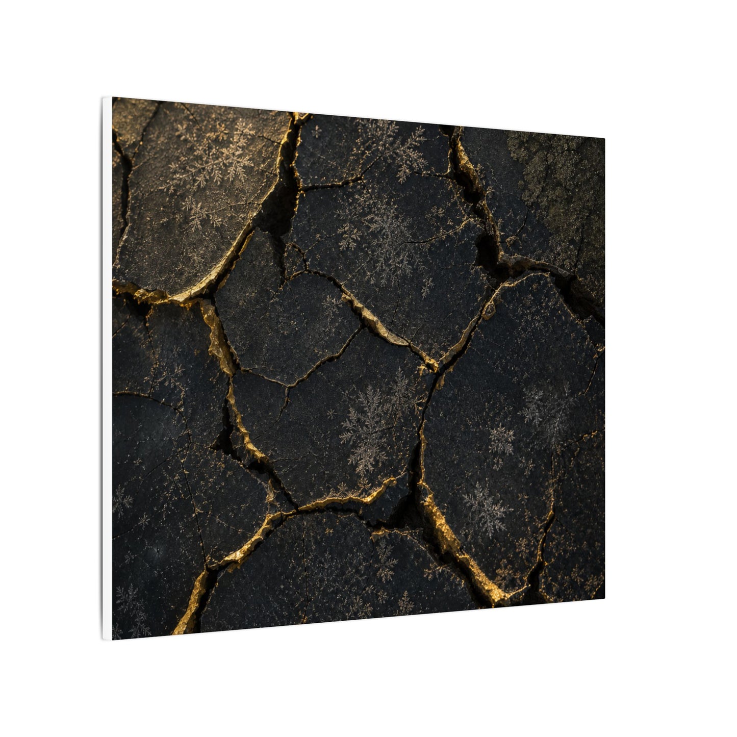 Cracked Earth Canvas Art | Winter Dark Japandi Shadow Zen Art