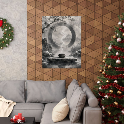 Dappled Incense Smoke Wall Art Print - Zen Seijaku