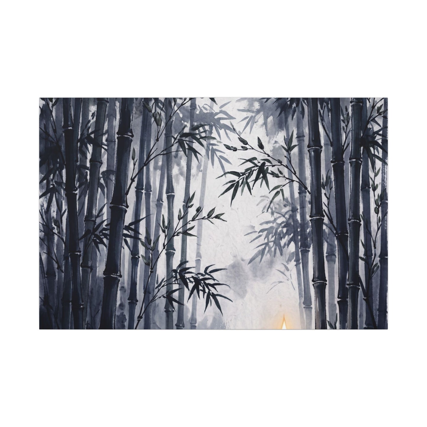 Tranquil Bamboo Grove Canvas Art - Sumi E Zen Art Print