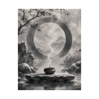 Dappled Incense Smoke Wall Art Print - Zen Seijaku