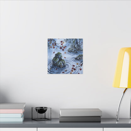 Rock Garden Autumn Canvas Art | Zen Tranquil Design