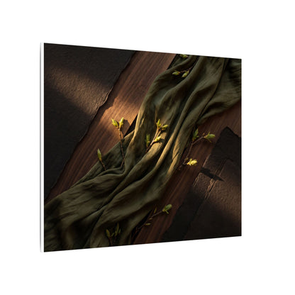 Silk Drape Canvas Art | Spring Dark Japandi Dark Texture Art